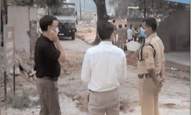 مسجد کے انہدام کے بعد کا منظر